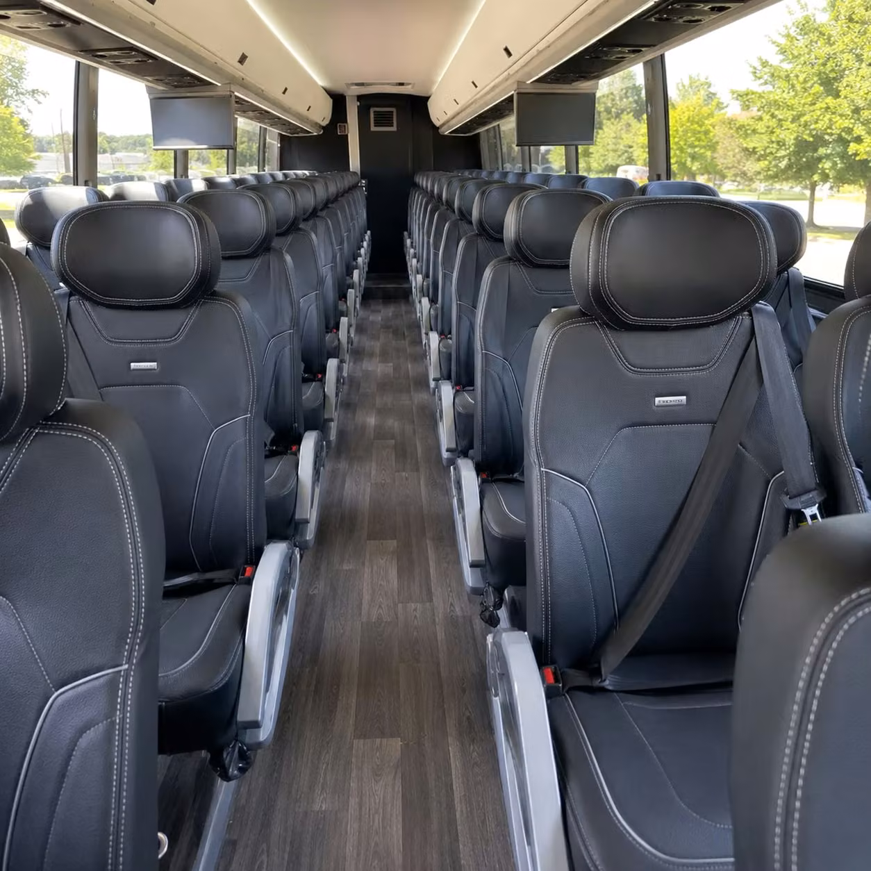 tracy charter bus rental interior